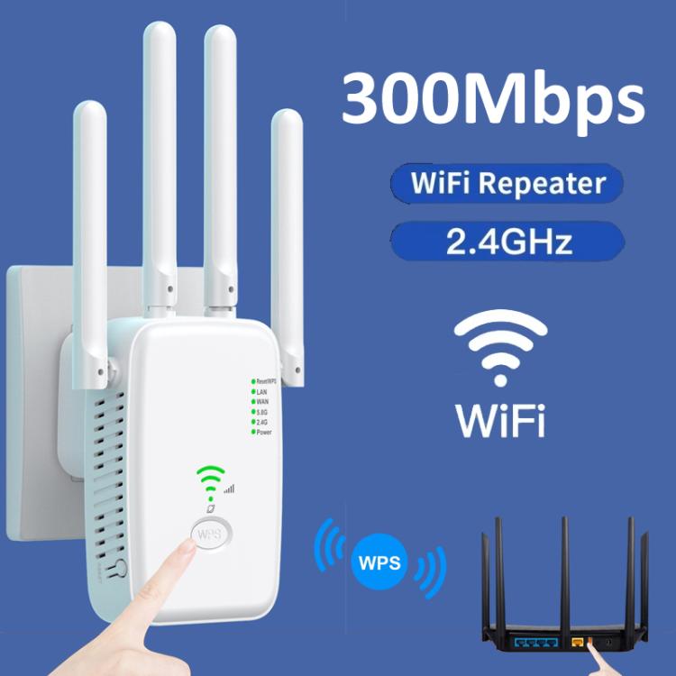 Urant U11 300Mbps 2.4G Wireless Repeater WiFi Signal Amplifier Support WPS Quick Setting US Plug Black - Broadband Amplifiers by Urant | Online Shopping South Africa | PMC TechLife | Buy Now Pay Later Mobicred
