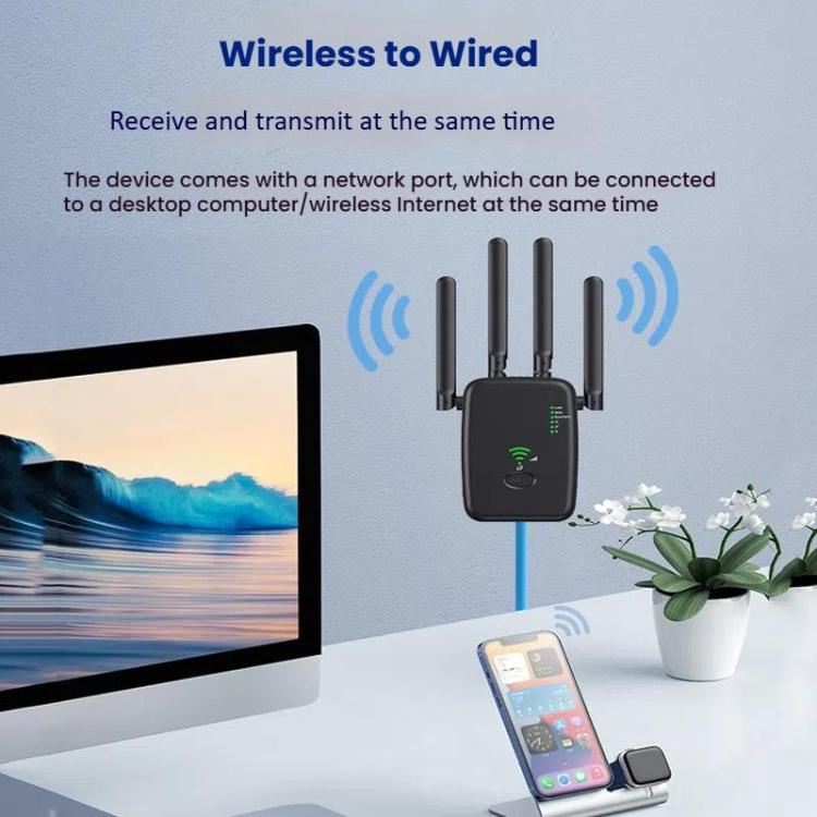Urant U11 300Mbps 2.4G Wireless Repeater WiFi Signal Amplifier Support WPS Quick Setting EU Plug Black - Broadband Amplifiers by Urant | Online Shopping South Africa | PMC TechLife | Buy Now Pay Later Mobicred