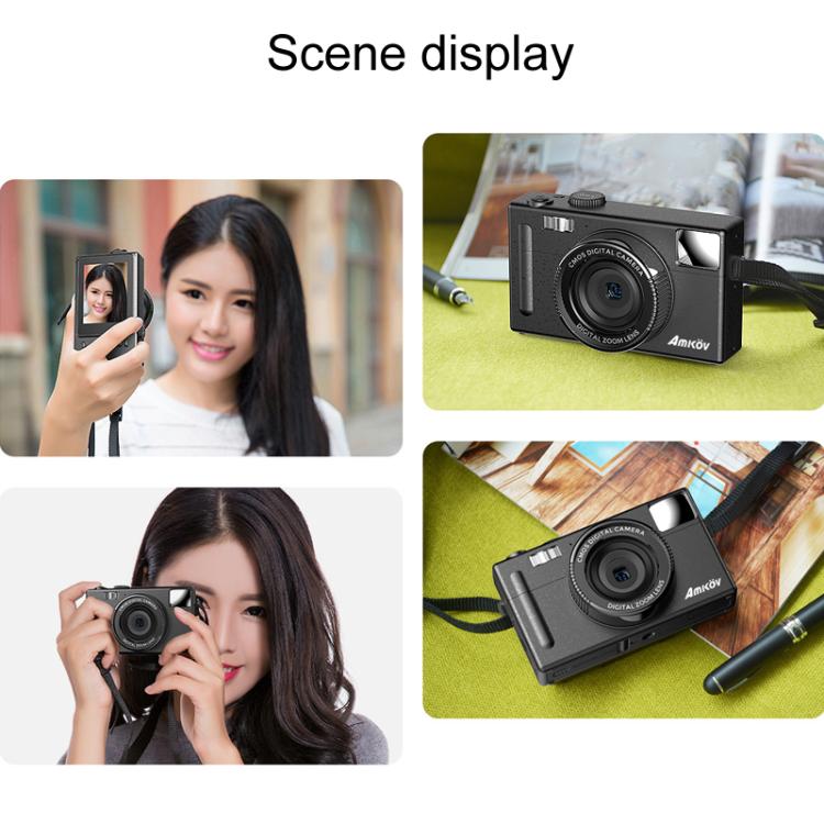 AMKOV CD-R1 24MP HD Pixel Shooting Student Camera 1080P Video Recording CCD Photo Video HD Camera(Black) - free shipping - PMC TechLife - Order now!