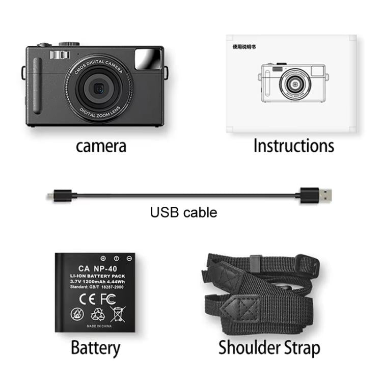 AMKOV CD-R1 24MP HD Pixel Shooting Student Camera 1080P Video Recording CCD Photo Video HD Camera(Black) - free shipping - PMC TechLife - Order now!