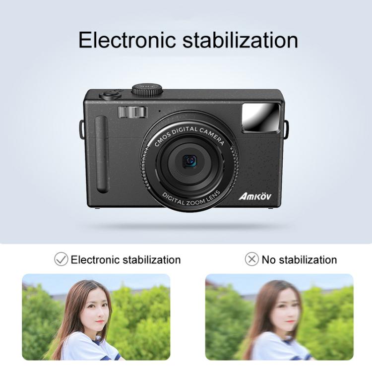 AMKOV CD-R1 24MP HD Pixel Shooting Student Camera 1080P Video Recording CCD Photo Video HD Camera(Black) - free shipping - PMC TechLife - Order now!