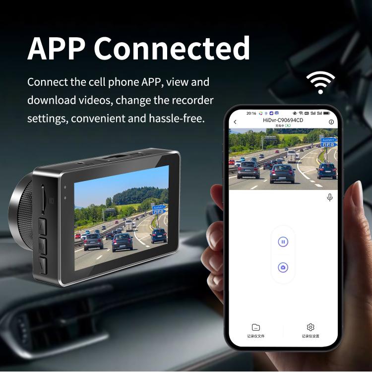 4K+1080P Driving Recorder Dual Front & Rear Recording WIFI Reversing Images(X16) - Car DVRs by PMC TechLife | Online Shopping South Africa | PMC TechLife | Buy Now Pay Later Mobicred