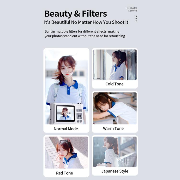 DC03H 2.4-Inch 16X Digital Zoom Electronic Image Stabilization 4K HD Digital Camera(White) - Children Cameras by PMC TechLife | Online Shopping South Africa | PMC TechLife | Buy Now Pay Later Mobicred