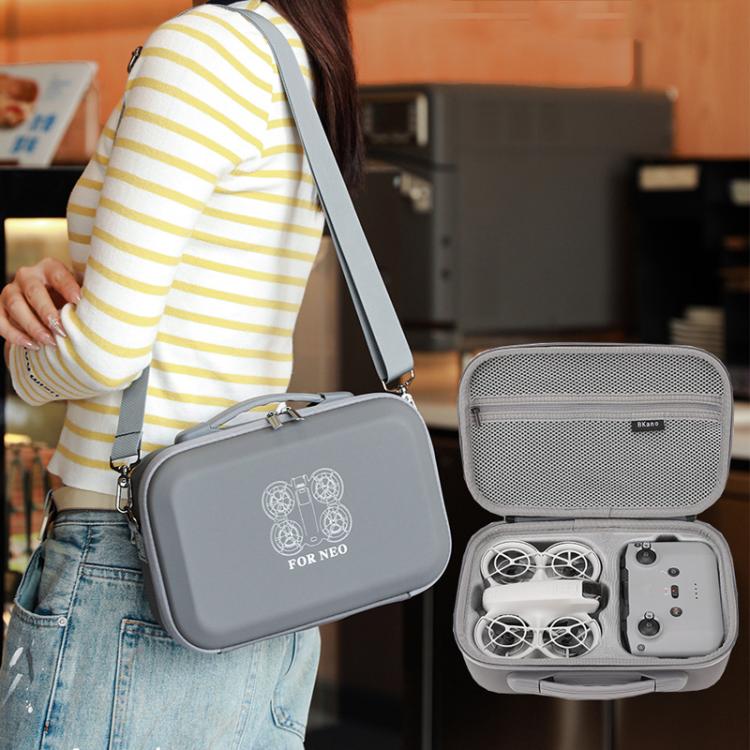 For DJI Neo BKANO NE-010 PU Storage Bag Hard Case Shoulder Bag(Gray) - free shipping - PMC TechLife - Order now!