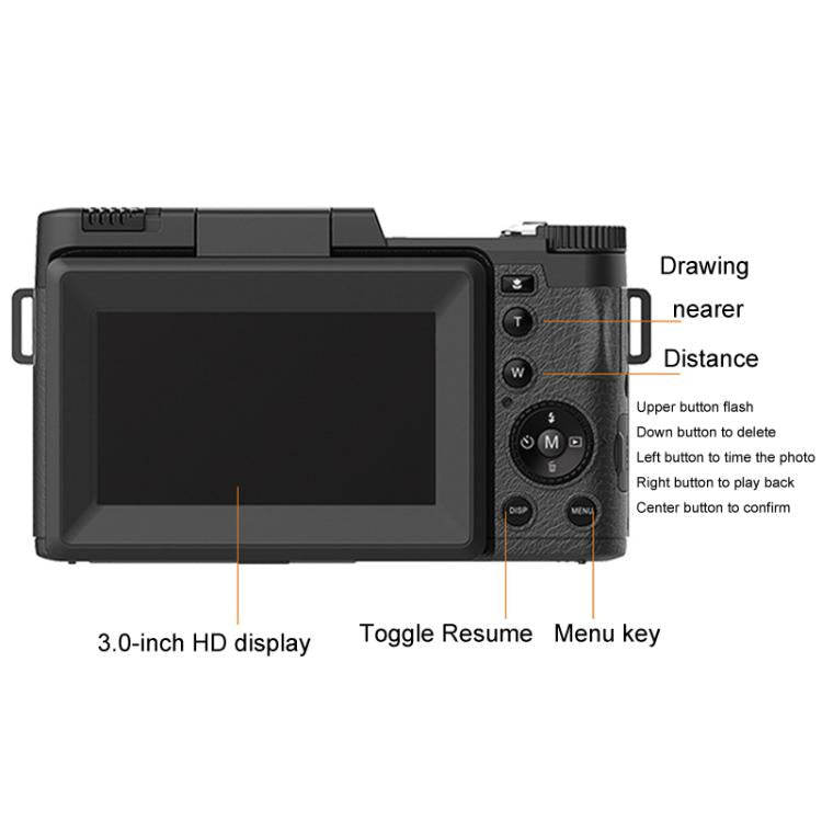 Micro SLR 5X Optical Zoom / 8X Digital Zoom Digital Camera 48MP HD Shooting VCR Photo Camera(Black) - Video Cameras by PMC TechLife | Online Shopping South Africa | PMC TechLife | Buy Now Pay Later Mobicred