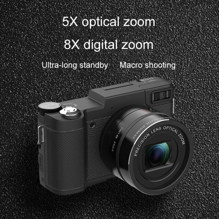 Micro SLR 5X Optical Zoom / 8X Digital Zoom Digital Camera 48MP HD Shooting VCR Photo Camera(Black) - Video Cameras by PMC TechLife | Online Shopping South Africa | PMC TechLife | Buy Now Pay Later Mobicred