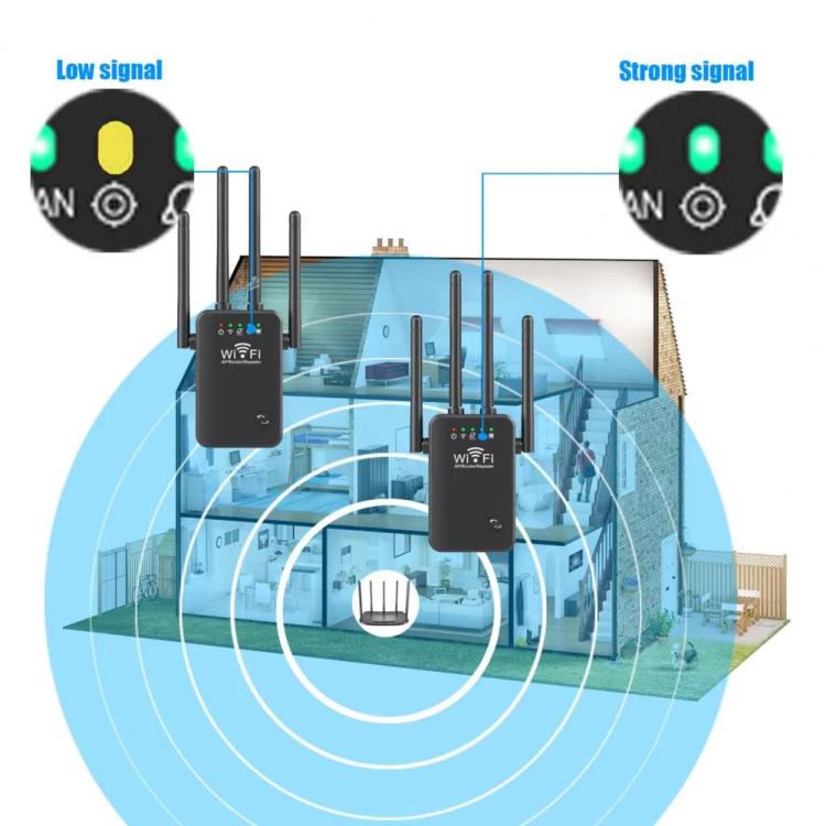 Urant U9 300Mbps 2.4G Wireless Repeater WiFi Signal Amplifier Support WPS Quick Setting EU Plug Black - Broadband Amplifiers by Urant | Online Shopping South Africa | PMC TechLife | Buy Now Pay Later Mobicred