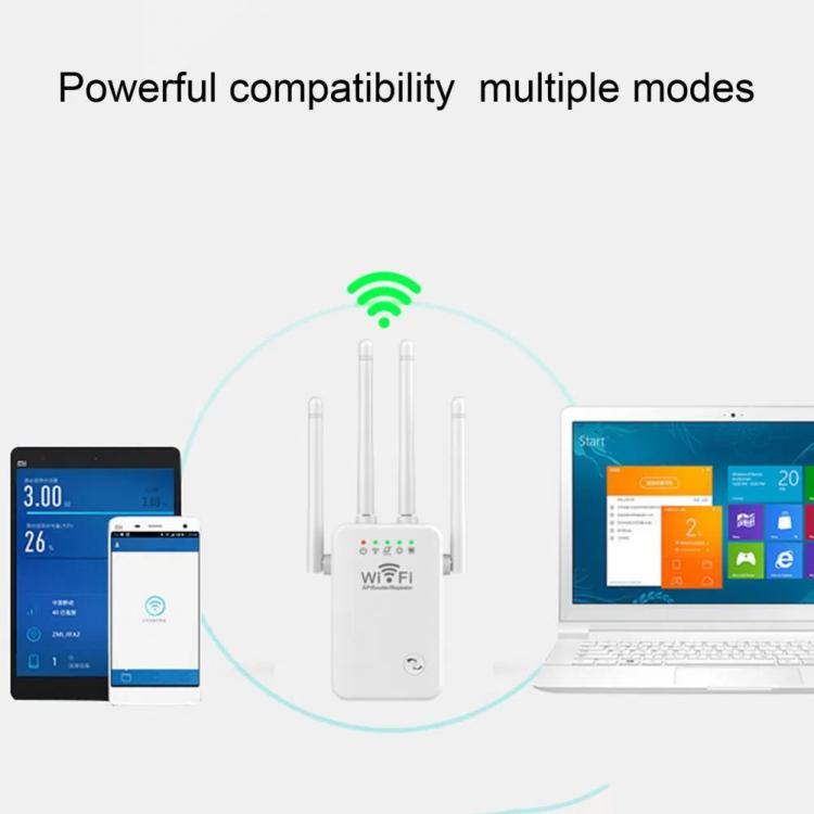 Urant U9 300Mbps 2.4G Wireless Repeater WiFi Signal Amplifier Support WPS Quick Setting EU Plug White - Broadband Amplifiers by Urant | Online Shopping South Africa | PMC TechLife | Buy Now Pay Later Mobicred