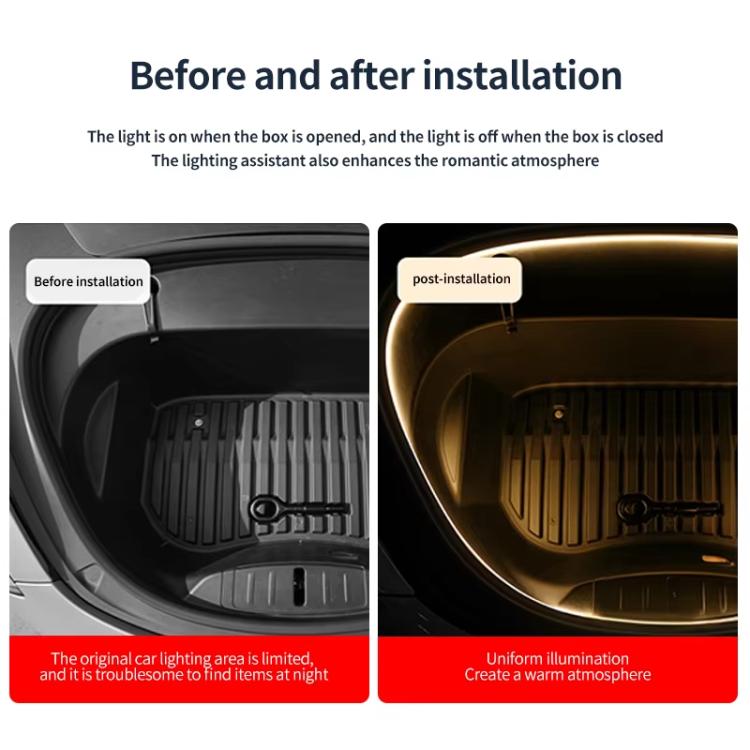 For Tesla Model 3 / Y Front Trunk Atmosphere Decorative Lights Welcome Light Bar(Warm Light) - Atmosphere lights by PMc TechLife | Online Shopping South Africa | PMc TechLife | Buy Now Pay Later Mobicred