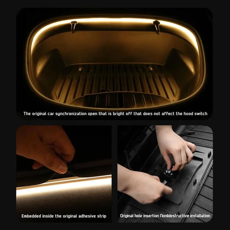 For Tesla Model 3 / Y Front Trunk Atmosphere Decorative Lights Welcome Light Bar(Warm Light) - Atmosphere lights by PMc TechLife | Online Shopping South Africa | PMc TechLife | Buy Now Pay Later Mobicred