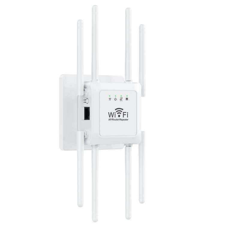 U18 1200Mbps 2.4G & 5G  Wireless Repeater WiFi Signal Amplifier With 8 Antenna US Plug White - Broadband Amplifiers by PMC TechLife | Online Shopping South Africa | PMC TechLife | Buy Now Pay Later Mobicred