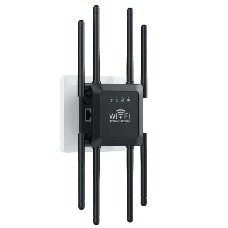 U18 300Mbps 2.4G Wireless Repeater WiFi Signal Amplifier With 8 Antennas EU Plug Black - Broadband Amplifiers by PMC TechLife | Online Shopping South Africa | PMC TechLife | Buy Now Pay Later Mobicred