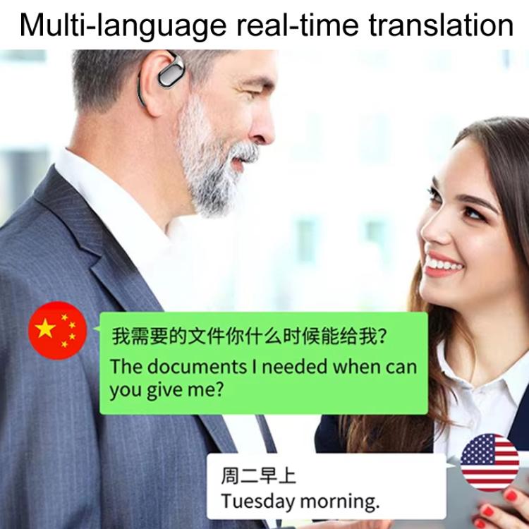 M75 On-Ear AI Intelligent Translation Language Conference Recording Wireless Digital Display Bluetooth Earphone(Black) -  by PMC TechLife | Online Shopping South Africa | PMC TechLife | Buy Now Pay Later Mobicred