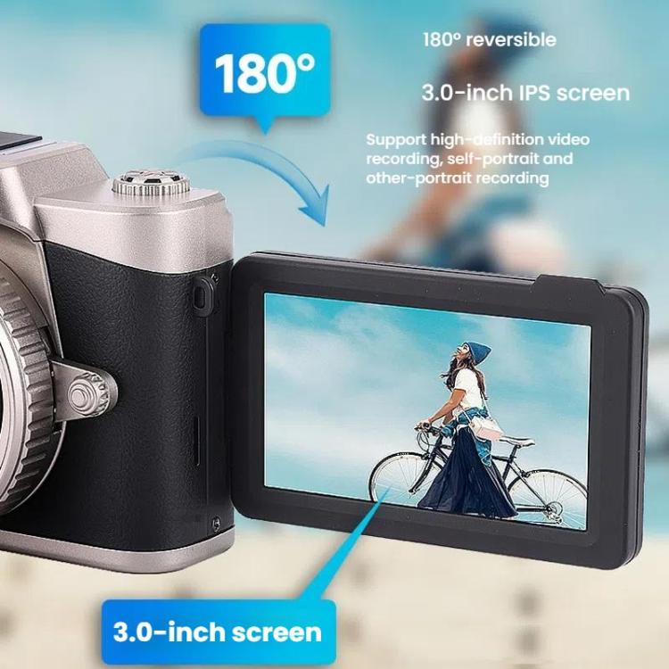 68MP Digital Camera Student CCD Travel Portable Retro Women Starter Flip Screen Card Camera(Black Standard+Android OTG Card Reader) - Video Cameras by PMC TechLife | Online Shopping South Africa | PMC TechLife | Buy Now Pay Later Mobicred