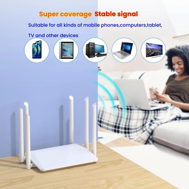 Urant 300Mbps Wireless Router Supports AP Broadband Dial-up With 6x5dB Antenna US Plug - free shipping - PMC TechLife - Order now!