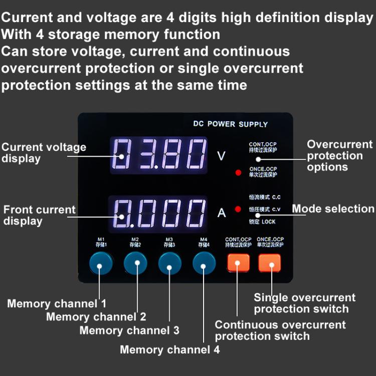 SUGON 3005D 4 Digital Display Power Supply Meter High Power Regulated Power Supply EU Plug - free shipping - PMC TechLife - Order now!
