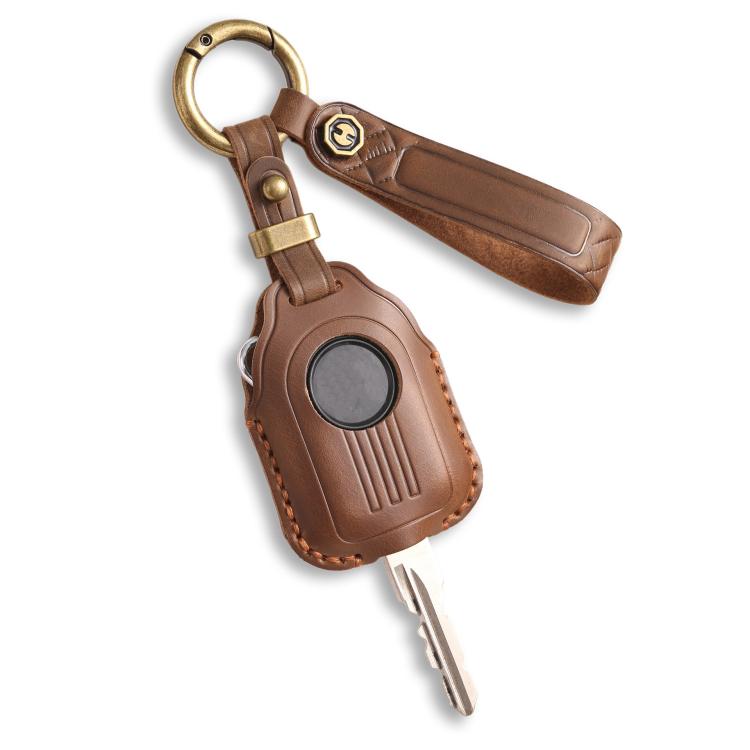Hallmo For Peugeot Django 150 Motorcycle Natural Cowhide Key Protective Cover(Brown) - free shipping - PMc TechLife - Order now!