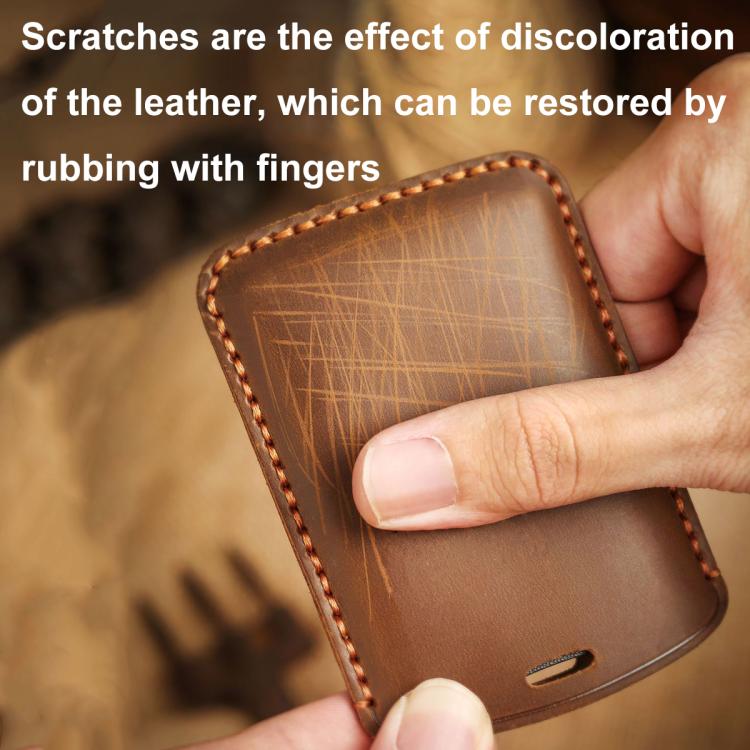 Hallmo For Peugeot Django 150 Motorcycle Natural Cowhide Key Protective Cover(Blue) - free shipping - PMc TechLife - Order now!