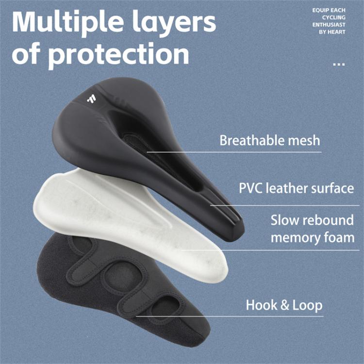 WEST BIKING Bicycle Riding Thickened Sponge PU Leather Soft Seat Cushion Cover(Black) - free shipping - PMC TechLife - Order now!