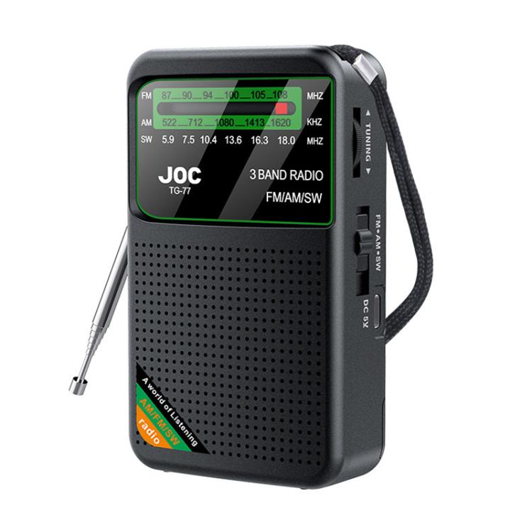 JOC TG-77 Mini FM / AM / SW Portable Full-Band Full-Channel Radio(Black) - free shipping - PMC TechLife - Order now!