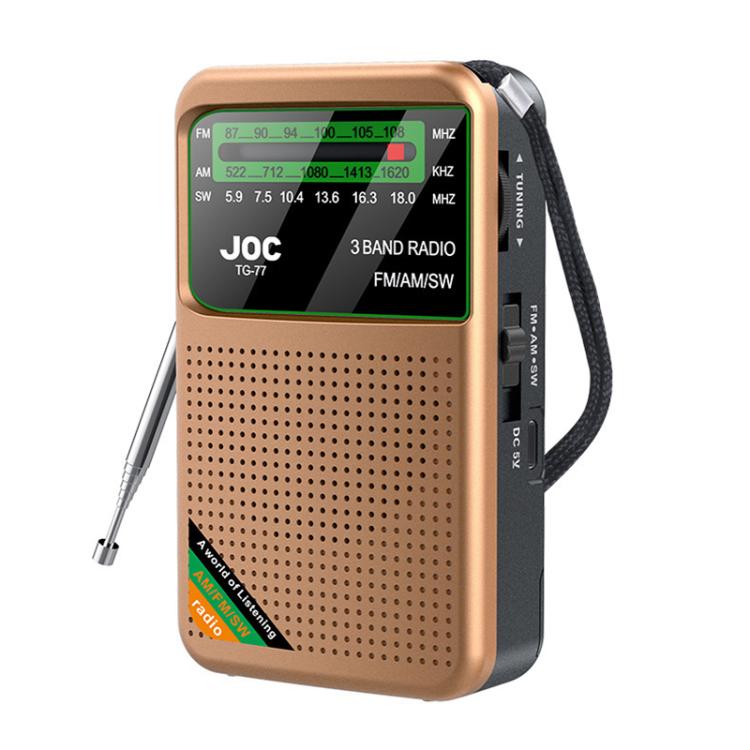 JOC TG-77 Mini FM / AM / SW Portable Full-Band Full-Channel Radio(Gold) - Radio Player by JOC | Online Shopping South Africa | PMC TechLife | Buy Now Pay Later Mobicred