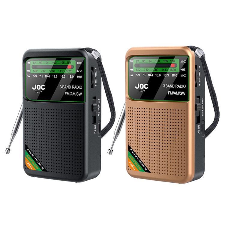 JOC TG-77 Mini FM / AM / SW Portable Full-Band Full-Channel Radio(Gold) - Radio Player by JOC | Online Shopping South Africa | PMC TechLife | Buy Now Pay Later Mobicred