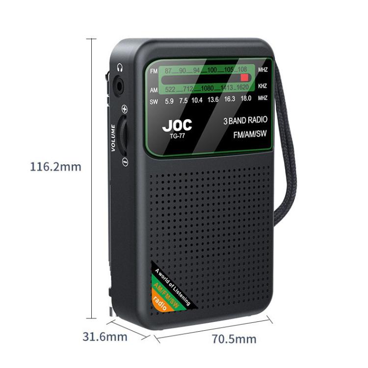 JOC TG-77 Mini FM / AM / SW Portable Full-Band Full-Channel Radio(Gold) - Radio Player by JOC | Online Shopping South Africa | PMC TechLife | Buy Now Pay Later Mobicred