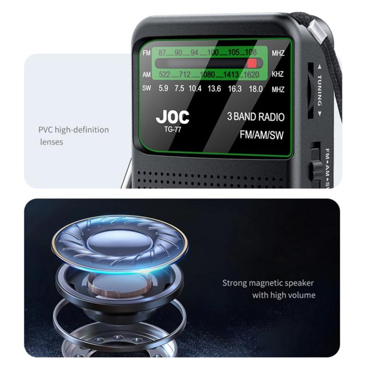 JOC TG-77 Mini FM / AM / SW Portable Full-Band Full-Channel Radio(Gold) - Radio Player by JOC | Online Shopping South Africa | PMC TechLife | Buy Now Pay Later Mobicred
