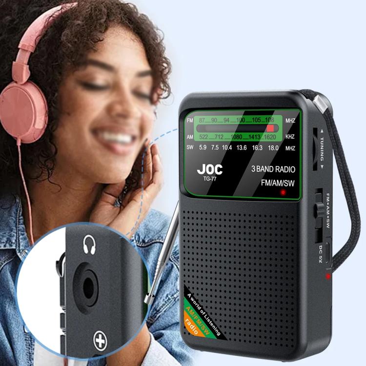 JOC TG-77 Mini FM / AM / SW Portable Full-Band Full-Channel Radio(Gold) - Radio Player by JOC | Online Shopping South Africa | PMC TechLife | Buy Now Pay Later Mobicred