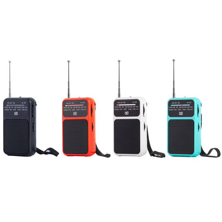W-209 Mini Portable Rechargeable / Battery Dual-mode Powered Pointer FM Radio with Flashlight(Black) - Radio Player by PMC TechLife | Online Shopping South Africa | PMC TechLife | Buy Now Pay Later Mobicred