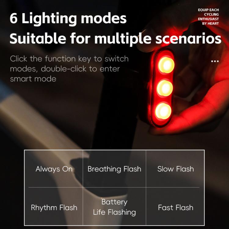 WEST BIKING Bicycle Night Riding Long Endurance Warning Brake Taillight, Style: Round Light Basic - Taillights by WEST BIKING | Online Shopping South Africa | PMC TechLife | Buy Now Pay Later Mobicred