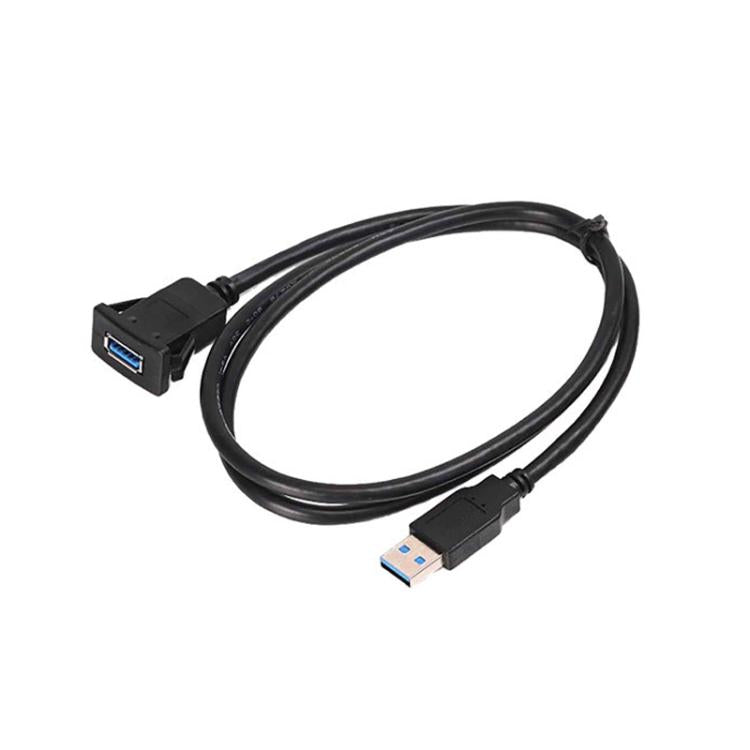 1m Square Snap-On USB3.0 Compatible 2.0 Car Boat Motorcycle Instrument Panel Extension Cable - DIY Cables by PMc TechLife | Online Shopping South Africa | PMc TechLife | Buy Now Pay Later Mobicred