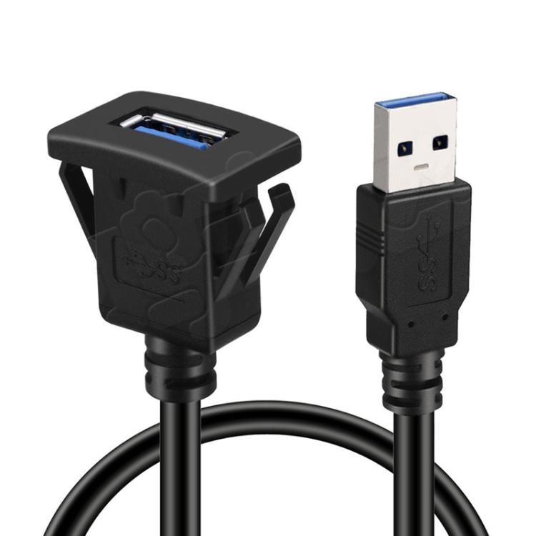 1m Square Snap-On USB3.0 Compatible 2.0 Car Boat Motorcycle Instrument Panel Extension Cable - DIY Cables by PMc TechLife | Online Shopping South Africa | PMc TechLife | Buy Now Pay Later Mobicred