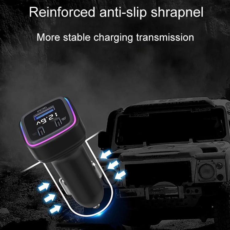 GE01 Powerful Output Colorful Ambient Lights Car Quick Charger - Car Charger by PMc TechLife | Online Shopping South Africa | PMc TechLife | Buy Now Pay Later Mobicred