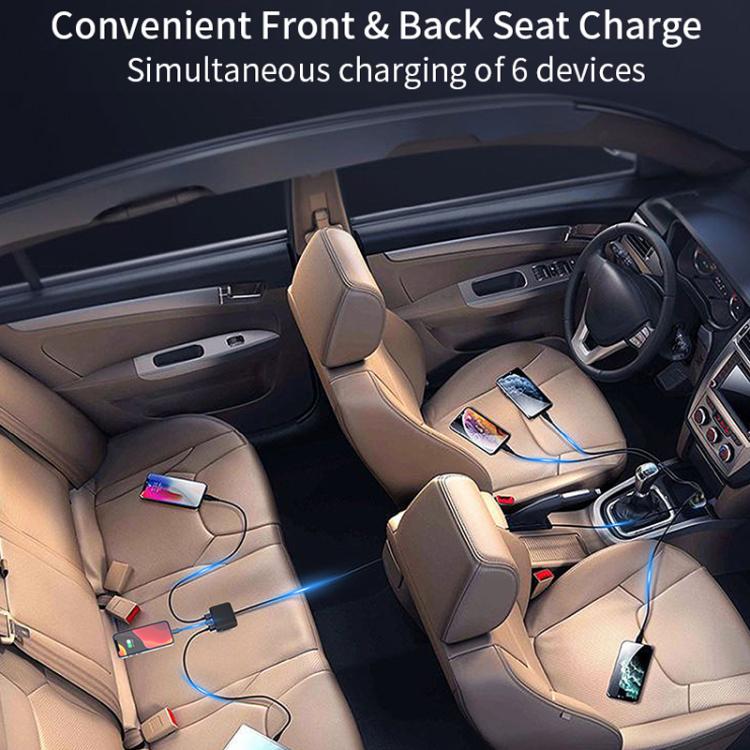 GE01 Powerful Output Colorful Ambient Lights Car Quick Charger - Car Charger by PMc TechLife | Online Shopping South Africa | PMc TechLife | Buy Now Pay Later Mobicred