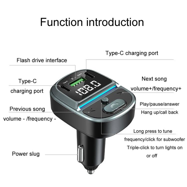 GZ07 Car Voltage Digital Display Fast Charger Vehicle MP3 Bluetooth Player - Car Charger by PMc TechLife | Online Shopping South Africa | PMc TechLife | Buy Now Pay Later Mobicred