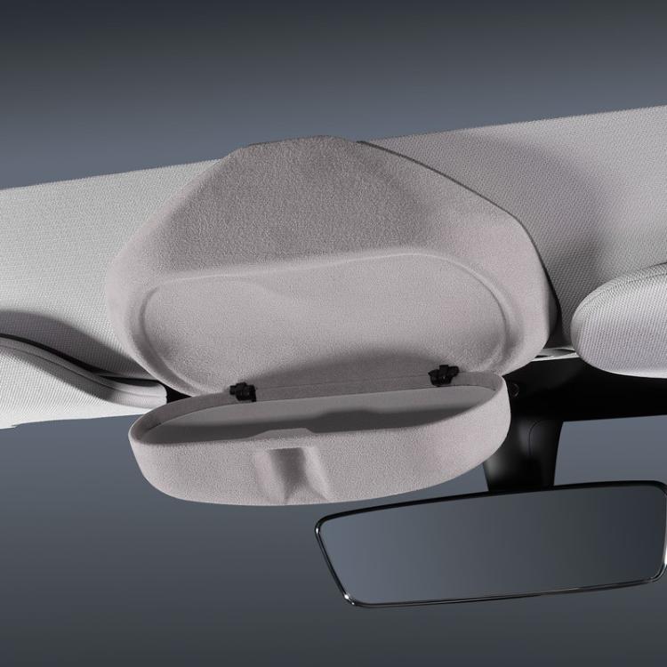 For Tesla Suede Leather Glasses Storage Box, Model: 2024 Model 3 Beige - Sunglasses & Glasses Clips by PMc TechLife | Online Shopping South Africa | PMc TechLife | Buy Now Pay Later Mobicred