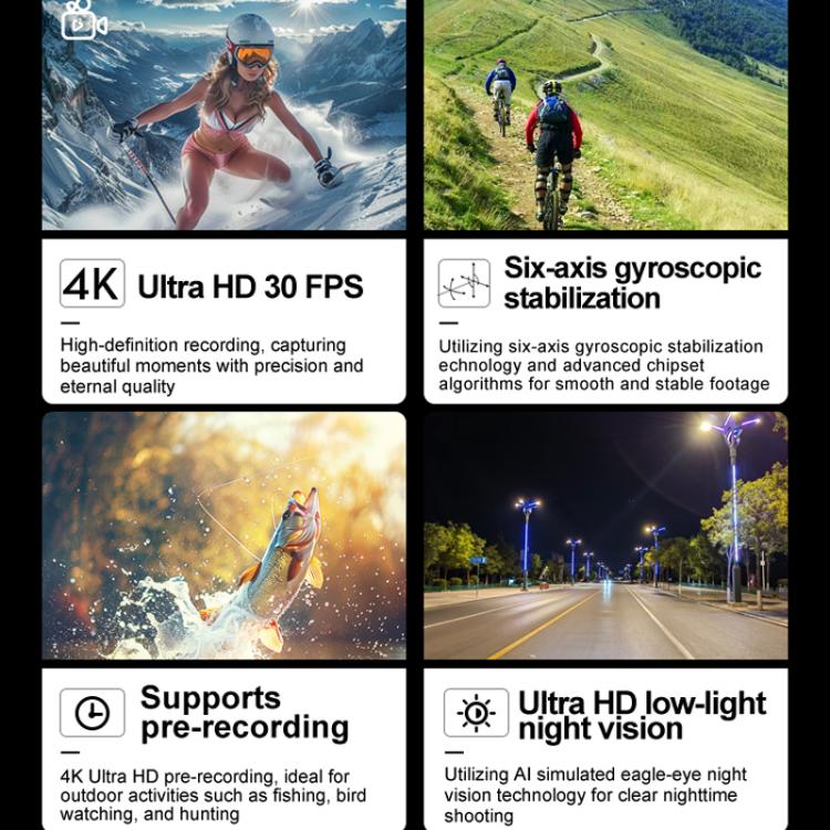 SOOCOO SAW1 No Memory Card 4K HD Anti-Shake Waterproof Motorcycle Riding Recorder Chest Head Mounted Diving Thumb Camera - free shipping - PMC TechLife - Order now!