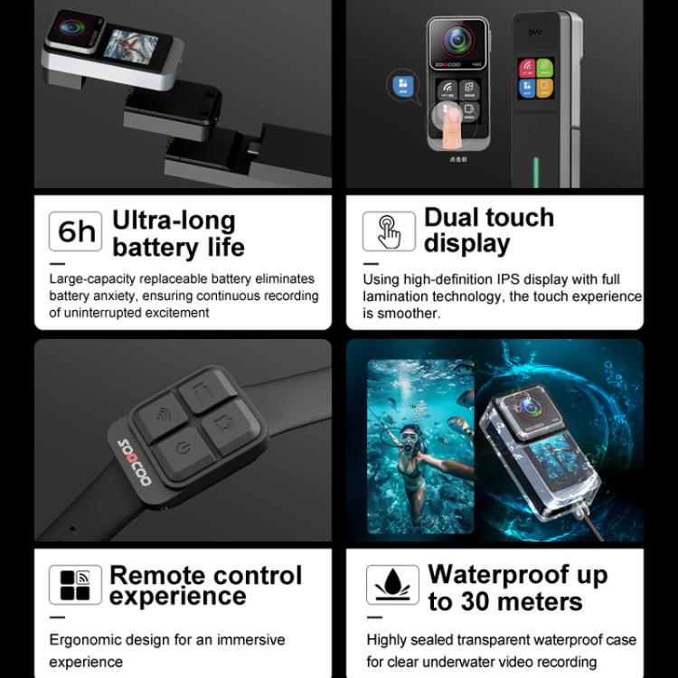 SOOCOO SAW1 Pro With 128G Memory Card 4K HD Anti-Shake Waterproof Motorcycle Riding Recorder Chest Head Mounted Diving Thumb Camera - free shipping - PMC TechLife - Order now!