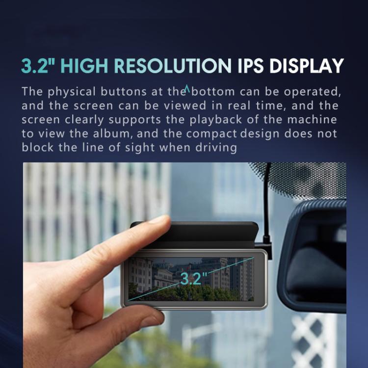 Anytek T1 PRO 3.2 Inch 2K HD Night Vision Car Recorder Hidden Car Camera Front And Rear Dual Recording - free shipping - PMc TechLife - Order now!