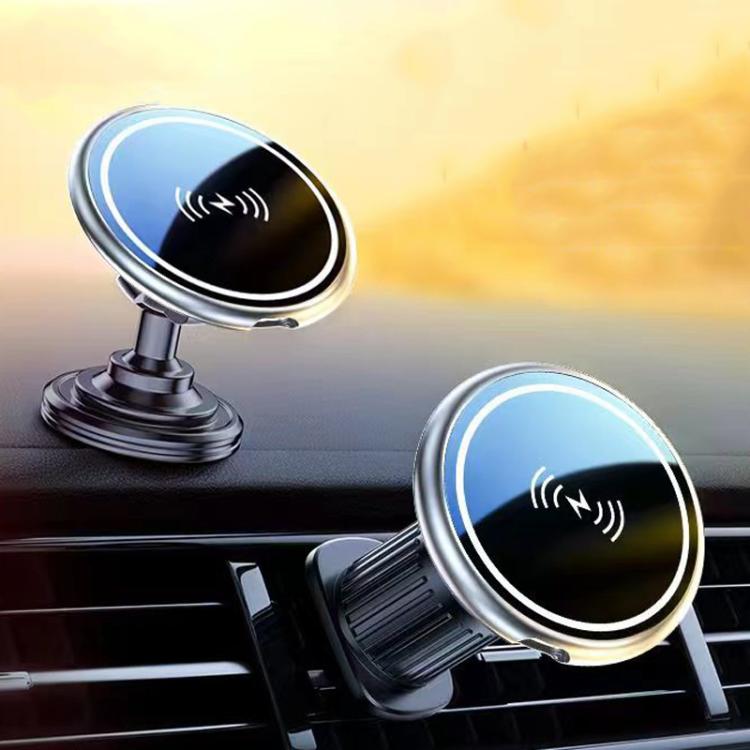 15W Car Magnetic Wireless Charging Phone Holder Alloy Base, Spec: Air Outlet Black - Wireless Charger Holders by PMc TechLife | Online Shopping South Africa | PMc TechLife | Buy Now Pay Later Mobicred