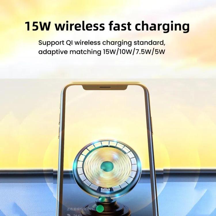 15W Car Magnetic Wireless Charging Phone Holder Alloy Base, Spec: Adhesive Silver - Wireless Charger Holders by PMc TechLife | Online Shopping South Africa | PMc TechLife | Buy Now Pay Later Mobicred