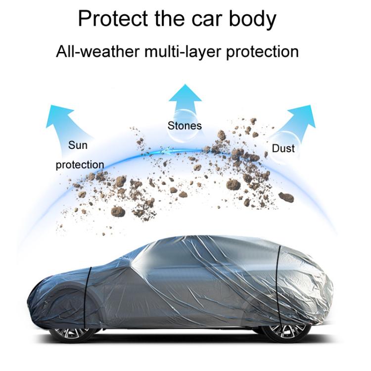 Car PE Film Waterproof And Dustproof Four Seasons Universal Coat Cover, Size: XL(Silver Gray) - PE Material by PMc TechLife | Online Shopping South Africa | PMc TechLife | Buy Now Pay Later Mobicred