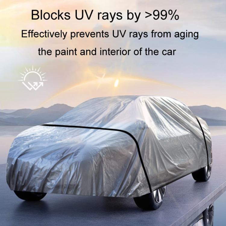 Car PE Film Waterproof And Dustproof Four Seasons Universal Coat Cover, Size: XXL(Silver Gray) - PE Material by PMc TechLife | Online Shopping South Africa | PMc TechLife | Buy Now Pay Later Mobicred