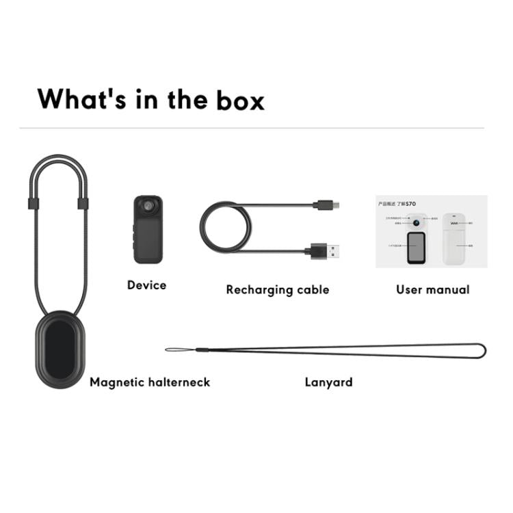 Anytek S70 Magnetic Thumb Sports Camera HD Outdoor Portable Riding Camera(Black) - free shipping - PMC TechLife - Order now!