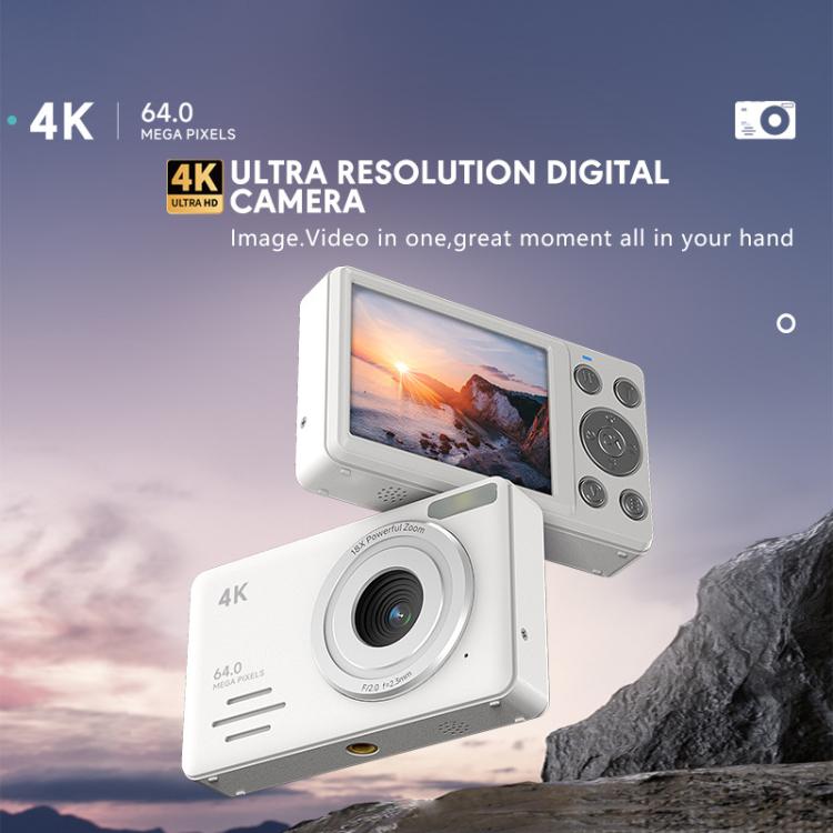 Anytek S7 4K HD Digital Camera Self-Timer Travel Camera Student Kids Card Camera(White) - free shipping - PMC TechLife - Order now!