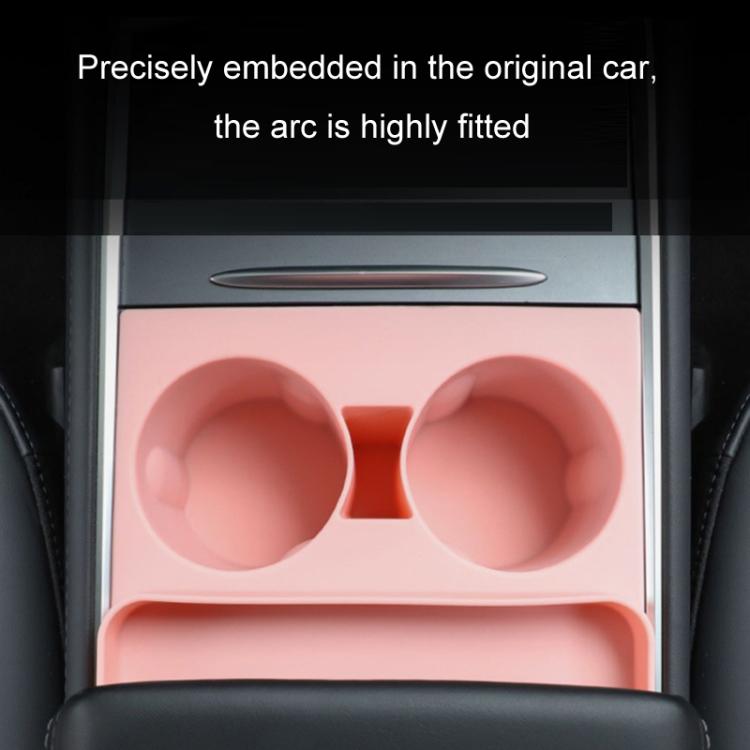 For Tesla 21-23 Model 3/Y Central Control Integrated Silicone Storage Cup Holder(Pink) - Car Drink Holders by PMc TechLife | Online Shopping South Africa | PMc TechLife | Buy Now Pay Later Mobicred