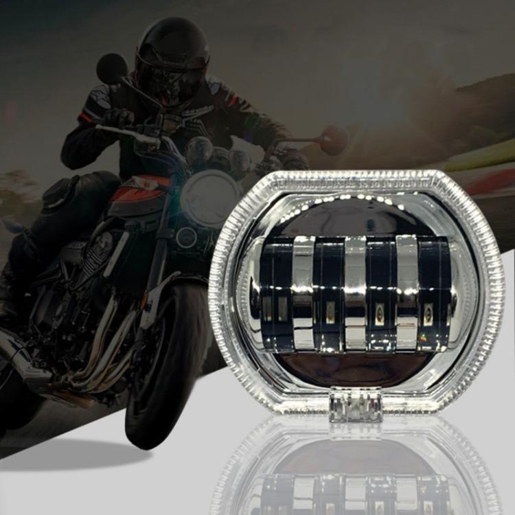 Motorcycle Electric Vehicle General Modification LED Headlight 4 Beads Double Lens Lamps, Style: Yellow Aperture+Red Devil Eye - Headlights by PMC TechLife | Online Shopping South Africa | PMC TechLife | Buy Now Pay Later Mobicred
