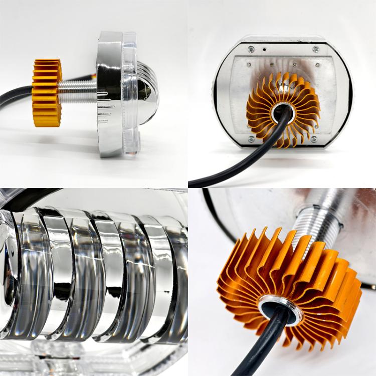 Motorcycle Electric Vehicle General Modification LED Headlight 4 Beads Double Lens Lamps, Style: White Aperture+Blue Devil Eye - Headlights by PMC TechLife | Online Shopping South Africa | PMC TechLife | Buy Now Pay Later Mobicred