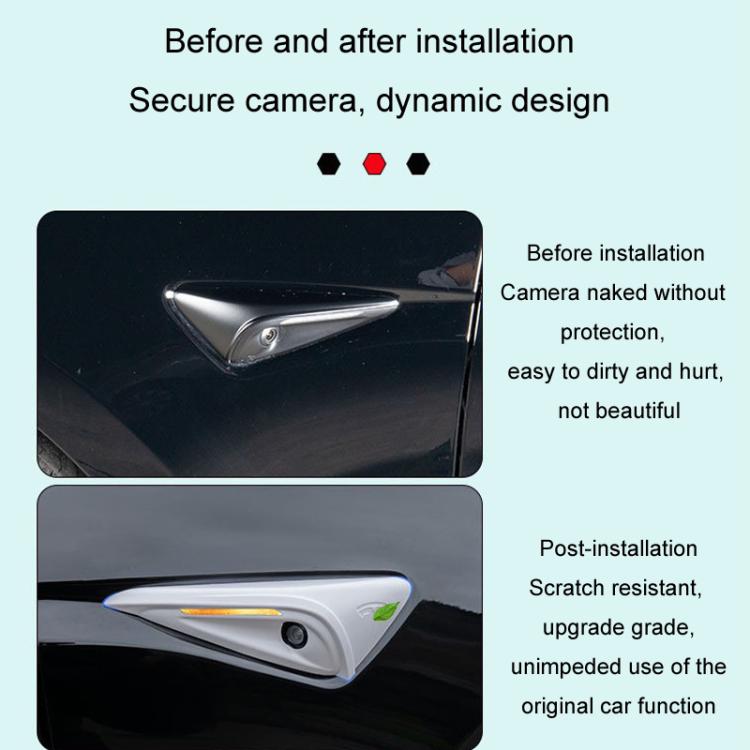 For Tesla 2024 Model 3 Fenders Side Labels Camera Cover Stickers, Color: Matt Carbon Fiber Texture - Decorative Sticker by PMc TechLife | Online Shopping South Africa | PMc TechLife | Buy Now Pay Later Mobicred